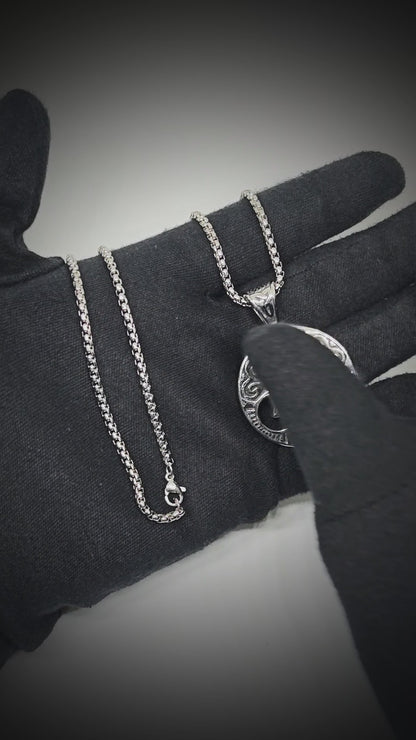 NORDIC TRINITY - 38mm Titanium Steel Pendant with 24inch Round Box 5mm Chain for Men & Boys