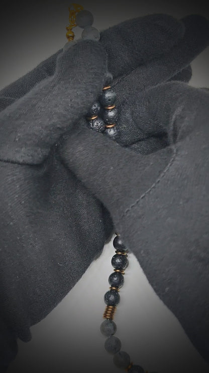 OBSIDIAN FORGE - 10 mm Beaded Necklace for Men and Boys 22 inch