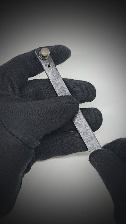 SILENT ROGUE STRAP - 12mm Genuine Leather Bracelet with Stainless Steel  Stud button Closure for Men & Boys (8 inch)