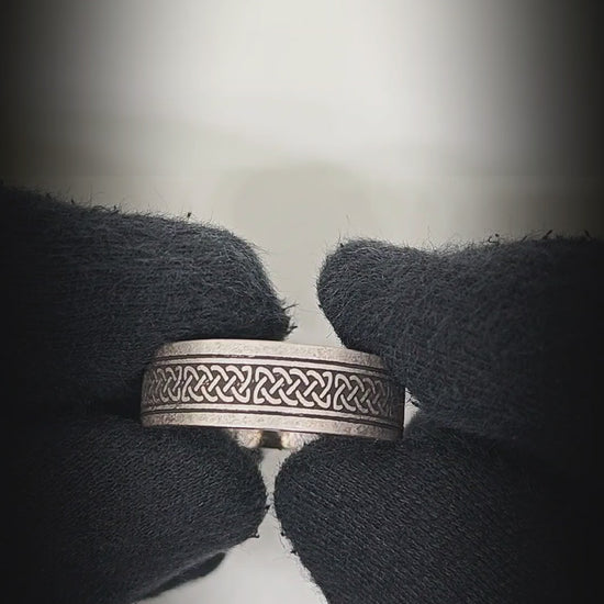 AUREX RUNE - Oxidized Steel Pure Stainless Steel Men’s Steel - Plated Ring (Size : 17-22-26) — Rings for Men | THE MEN THING