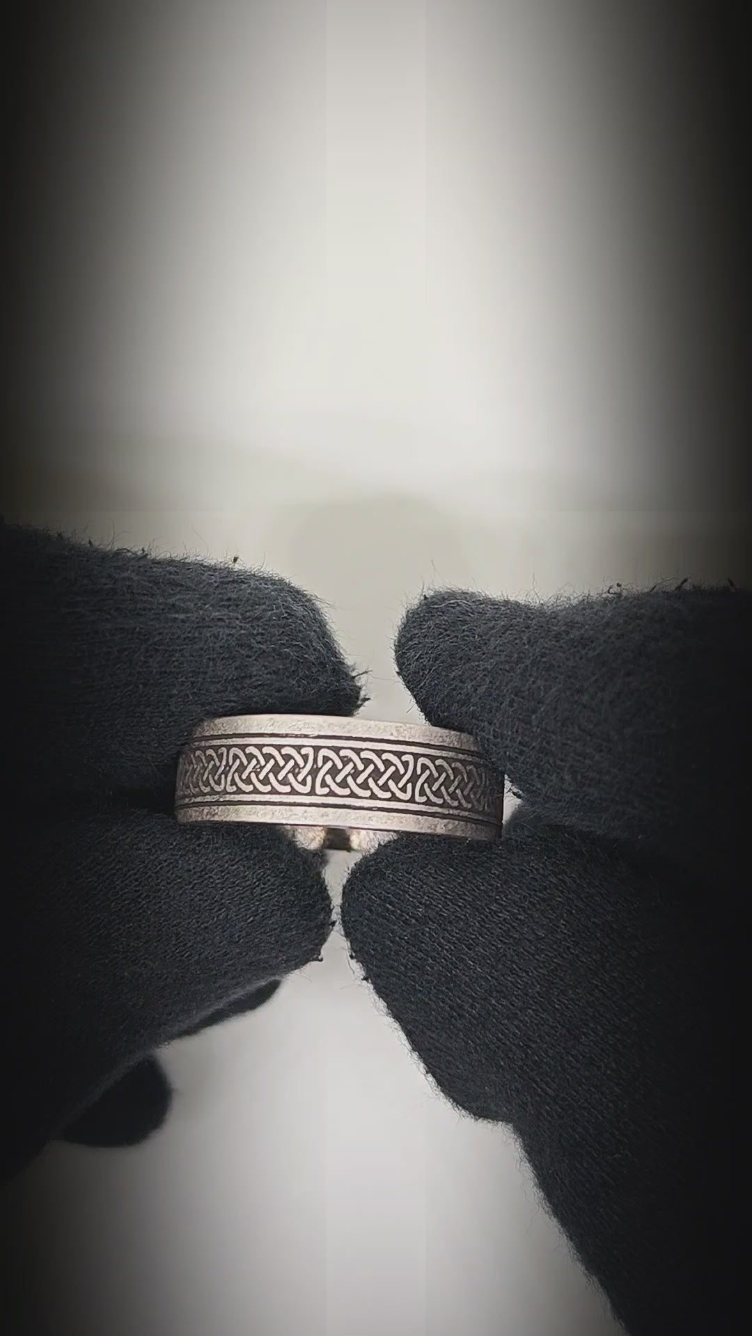 AUREX RUNE - Oxidized Steel Pure Stainless Steel Men’s Steel - Plated Ring (Size : 17-22-26) — Rings for Men | THE MEN THING