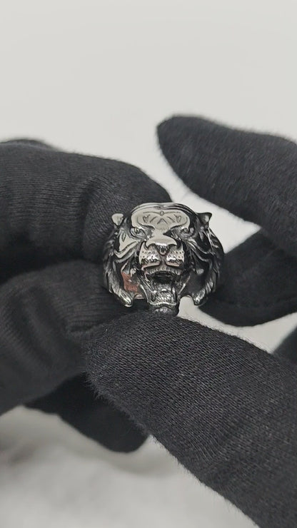 Royal Series - TIGER FANG RING - Pure Stainless Steel Men’s Steel-Plated Ring – Statement Luxury Jewelry (Size : 16-18-20-21-23-24-26-27-29)