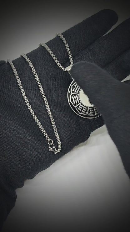 TAOSPIRIT - 38mm Titanium Steel Pendant with 24inch Round Box 5mm Chain for Men & Boys