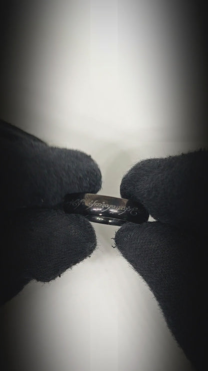 ORION SCRIPT - Black - Pure Stainless Steel Men’s Ring for Men & Boys (Size : 18-28)