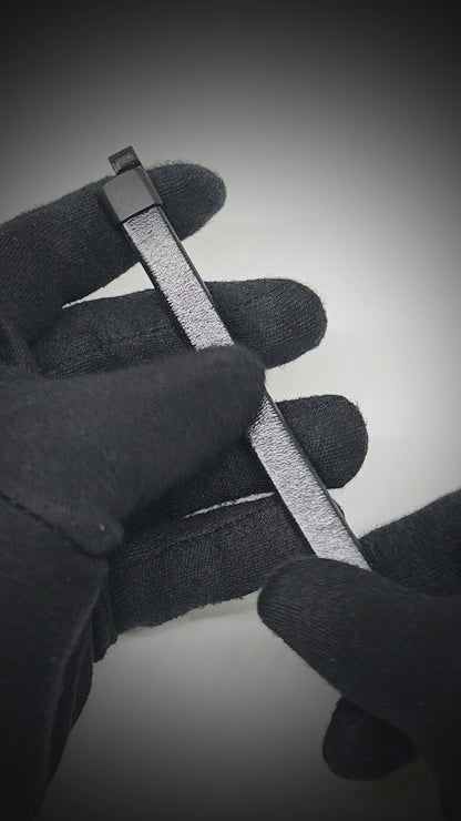 NOIR STRAND - 10mm Genuine Leather Bracelet with Stainless Steel Magnetic Buckle for Men & Boys (8 inch)