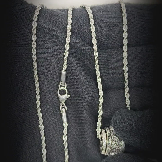 RYXION TITAN - 13mm Titanium Steel Pendant with 21inch Twisted 3mm Chain for Men & Boys — SS Pendant/ Necklace for Men | THE MEN THING
