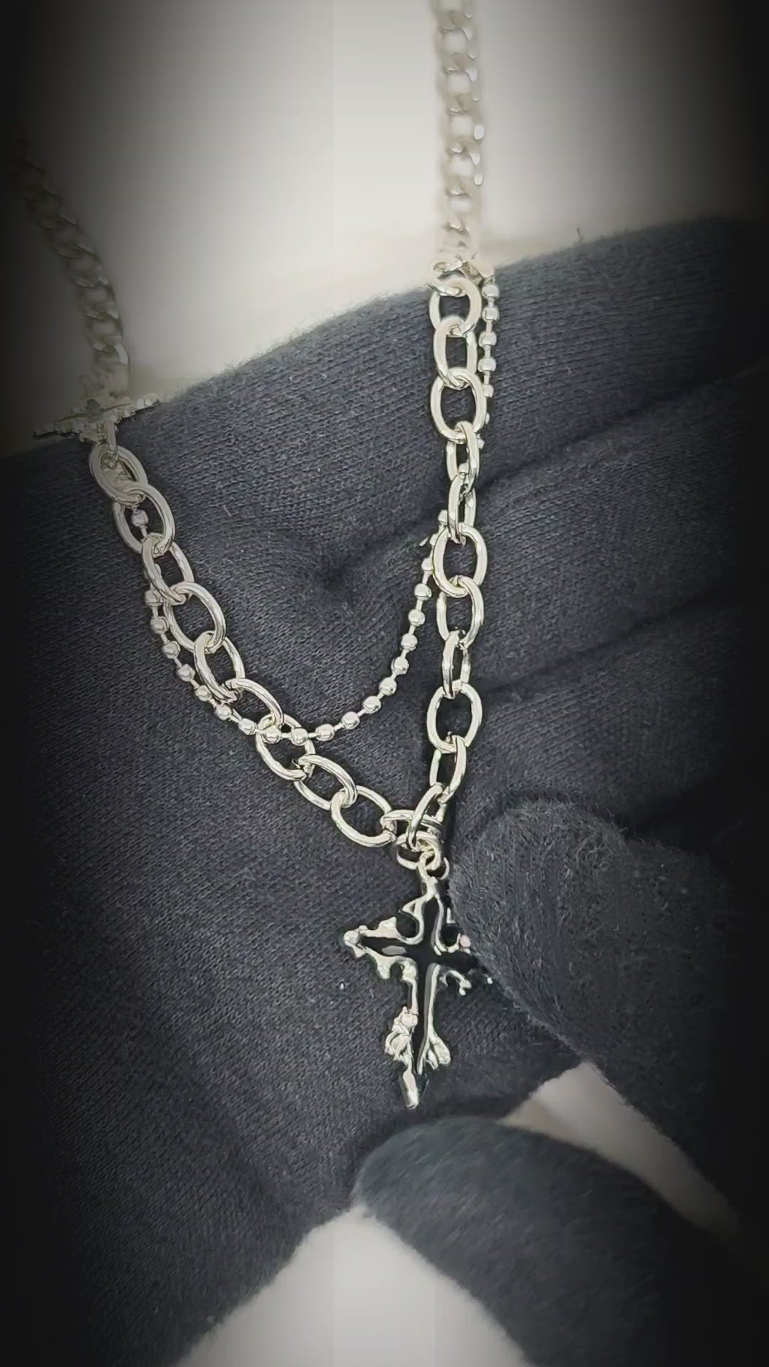 CROSS ELITE - 20mm Titanium Steel Pendant with 19 to 21inch Adjustable Cable 6mm Chain for Men & Boys — SS Pendant/ Necklace for Men | THE MEN THING