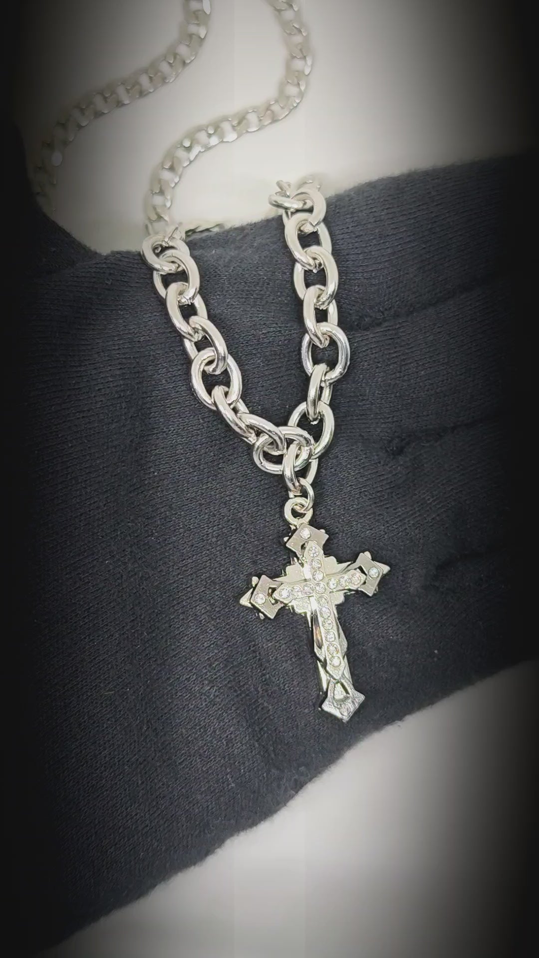 REGALIS CRUCIS - 26mm Titanium Steel Pendant with 21 to 23inch Adjustable Cube 6mm Chain for Men & Boys — SS Pendant/ Necklace for Men | THE MEN THING