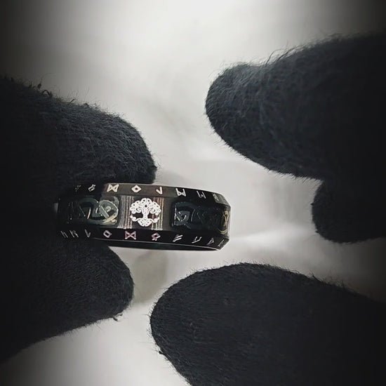 VALKNUT RUNE - Black- Pure Stainless Steel Men’s Black - Plated Ring (Size : 17-22-26) — Rings for Men | THE MEN THING
