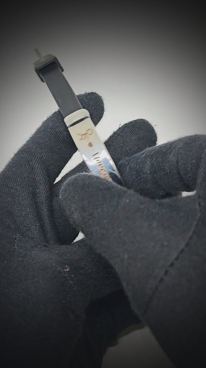 LOVE BAND - STEEL - Genuine Braided Leather Bracelet for Men & Boys (8inch)