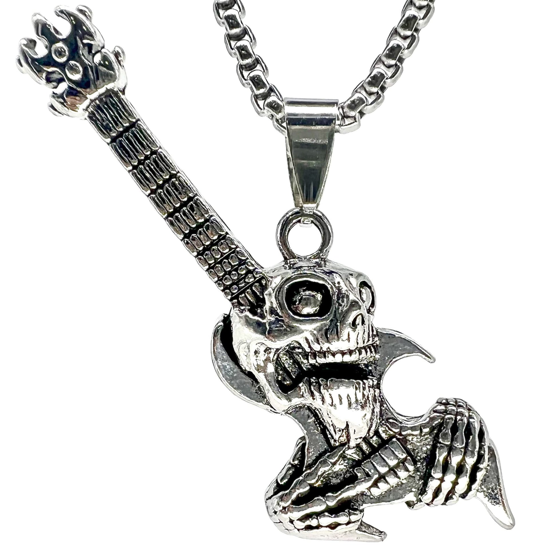 THE MEN THING Alloy Pendant with Chain ROCKER - Alloy Pendant with Pure Stainless Steel 24inch Chain for Men, European trending Style - Round Box Chain for Men & Boy