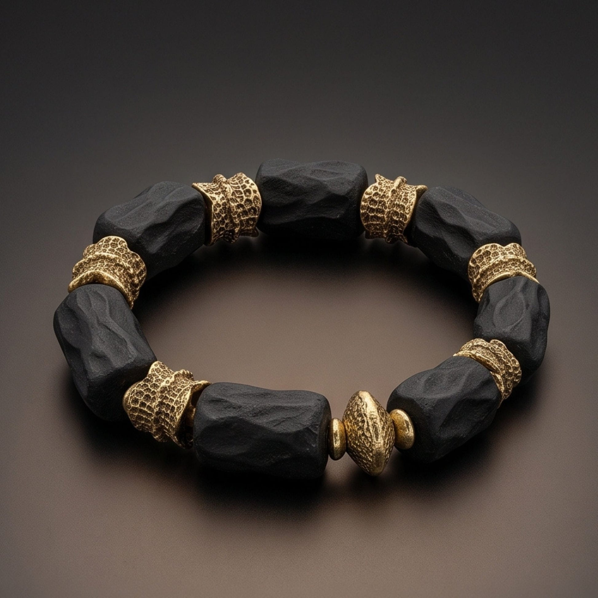 THE MEN THING Bead Bracelet ANCIENT ONYX - 8mm Beads Bracelet - Adjustable Bracelet