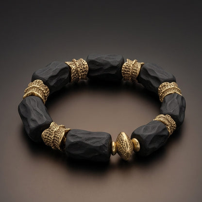 THE MEN THING Bead Bracelet ANCIENT ONYX - 8mm Beads Bracelet - Adjustable Bracelet