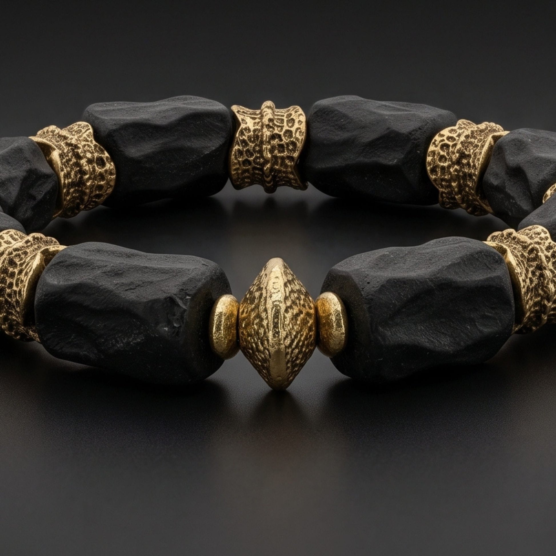 THE MEN THING Bead Bracelet ANCIENT ONYX - 8mm Beads Bracelet - Adjustable Bracelet