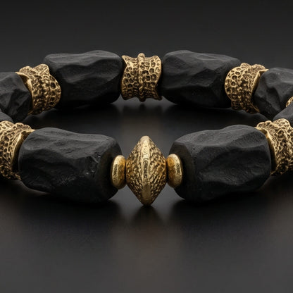 THE MEN THING Bead Bracelet ANCIENT ONYX - 8mm Beads Bracelet - Adjustable Bracelet