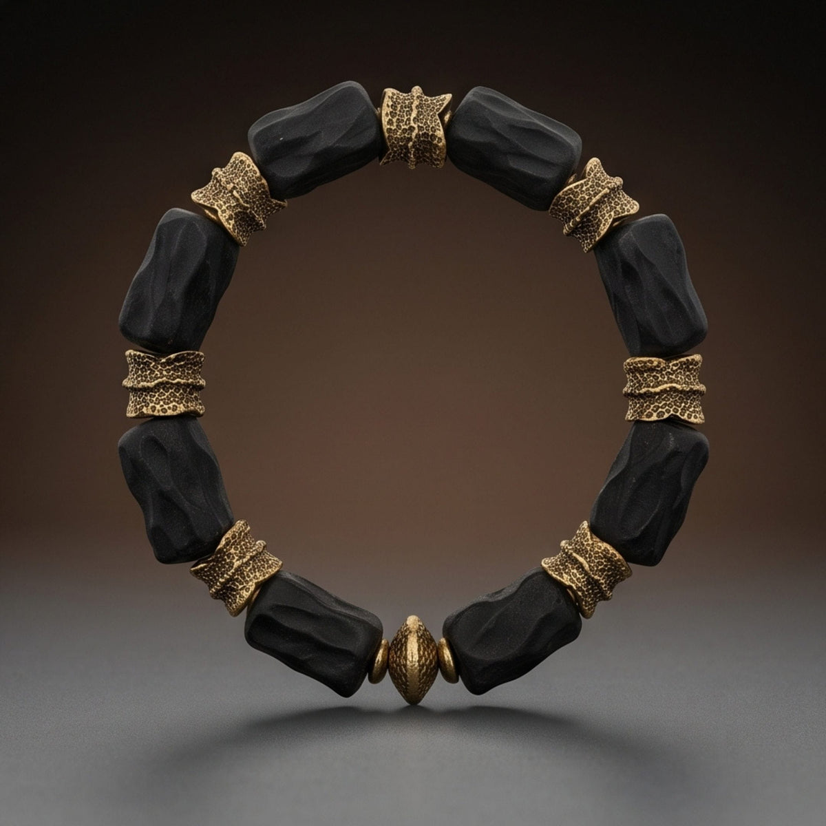 THE MEN THING Bead Bracelet ANCIENT ONYX - 8mm Beads Bracelet - Adjustable Bracelet