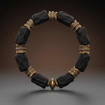 THE MEN THING Bead Bracelet ANCIENT ONYX - 8mm Beads Bracelet - Adjustable Bracelet