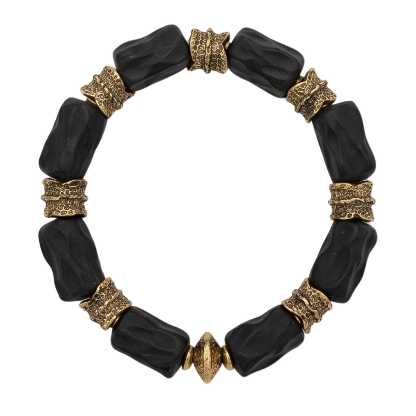THE MEN THING Bead Bracelet ANCIENT ONYX - 8mm Beads Bracelet - Adjustable Bracelet