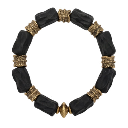 THE MEN THING Bead Bracelet ANCIENT ONYX - 8mm Beads Bracelet - Adjustable Bracelet