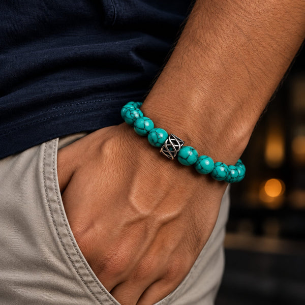 APATITE LATTICE - 10mm Beads Bracelet with Natural Stone
