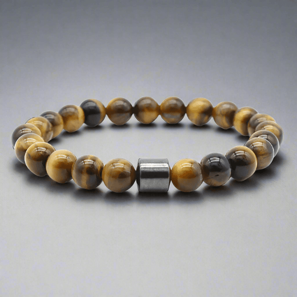 అజూరైట్ వాతావరణం - సహజ రాయితో పూసల బ్రాస్‌లెట్ - 7 అంగుళాల స్ట్రెచ్ బ్రాస్‌లెట్