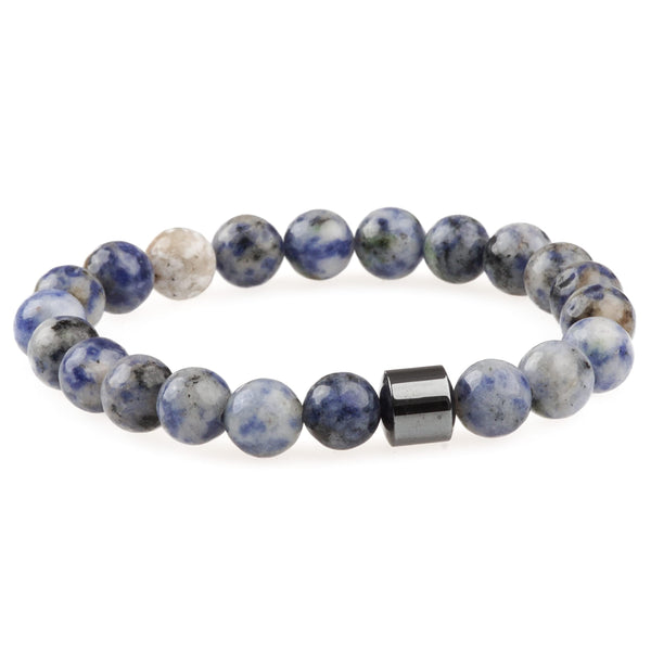 AZURITE BLUE LAGOON -  Beads Bracelet with Natural Stone - 7 inch Stretch Bracelet