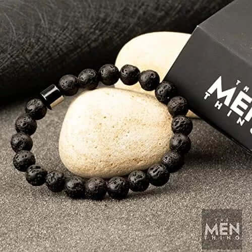 Buy Now Premium Bead Bracelet AZURITE DARKNIGHT Lava Stone