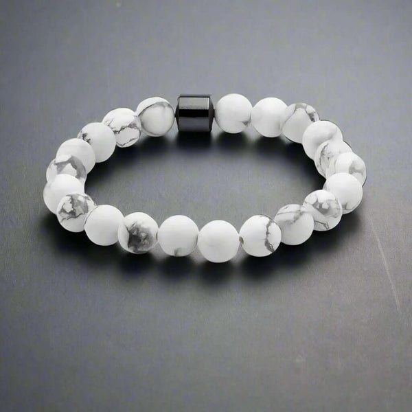 అజూరైట్ మూన్‌లైట్ లైస్టర్ - పురుషుల కోసం సహజ పూసల బ్రాస్‌లెట్ - మనీ మాగ్నెట్ అవ్వండి - హౌలైట్ నేచురల్ స్టోన్ కలర్‌ఫుల్ 7 చక్ర ఎనర్జీ స్ట్రెచ్ బ్రాస్‌లెట్ (7అంగుళాలు)