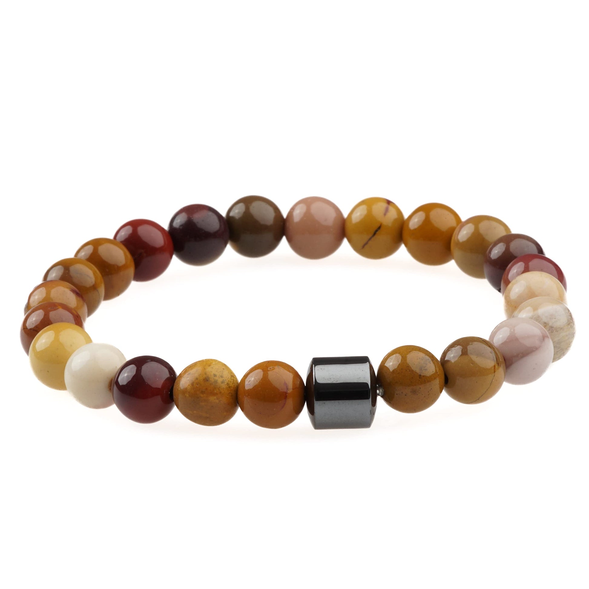 THE MEN THING Bead Bracelet AZURITE POLYCHROMATIC -  Beads Bracelet with Natural Stone - 7 inch Stretch Bracelet