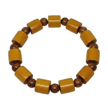 THE MEN THING Bead Bracelet BAREOAK - 13mm Wooden Beads Bracelet with Natural Stone - Adjustable Bracelet