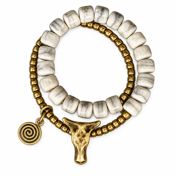 BULL RELIC - 12mm Beads Adjustable  Bracelet for Men & Boys