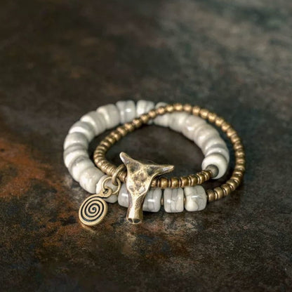 THE MEN THING Bead Bracelet BULL RELIC - 12mm Beads Adjustable  Bracelet for Men & Boys