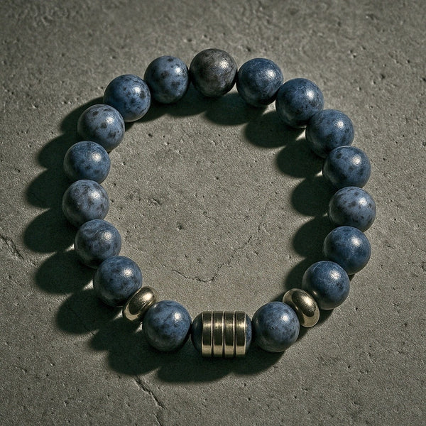 CAELORA - 10mm Beads Bracelet with Natural Stone - Adjustable Bracelet