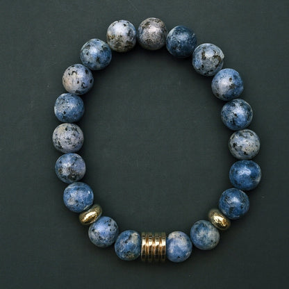 THE MEN THING Bead Bracelet CAELORA - 12mm Beads Bracelet with Natural Stone - Adjustable Bracelet