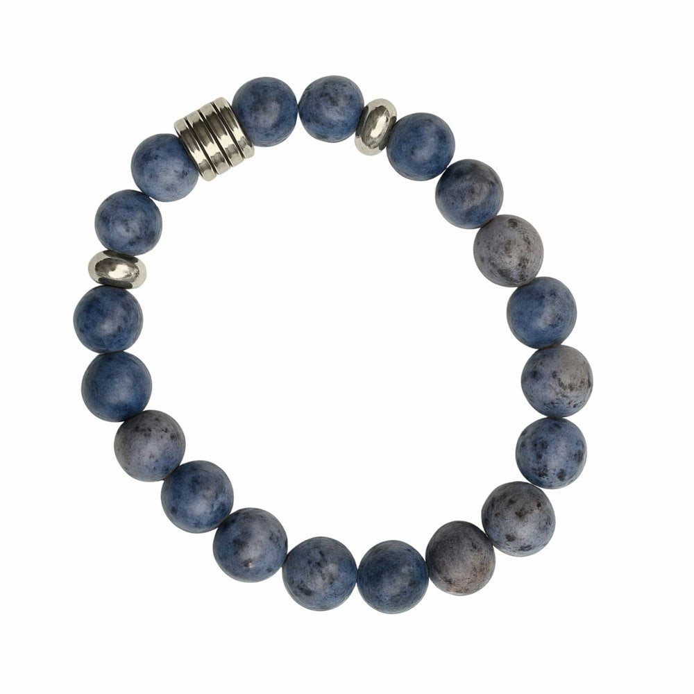 THE MEN THING Bead Bracelet CAELORA - 12mm Beads Bracelet with Natural Stone - Adjustable Bracelet