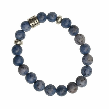 THE MEN THING Bead Bracelet CAELORA - 12mm Beads Bracelet with Natural Stone - Adjustable Bracelet