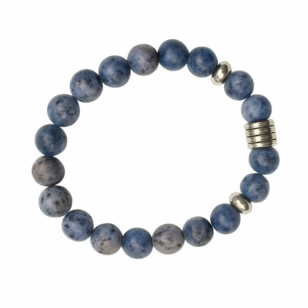 THE MEN THING Bead Bracelet CAELORA - 12mm Beads Bracelet with Natural Stone - Adjustable Bracelet