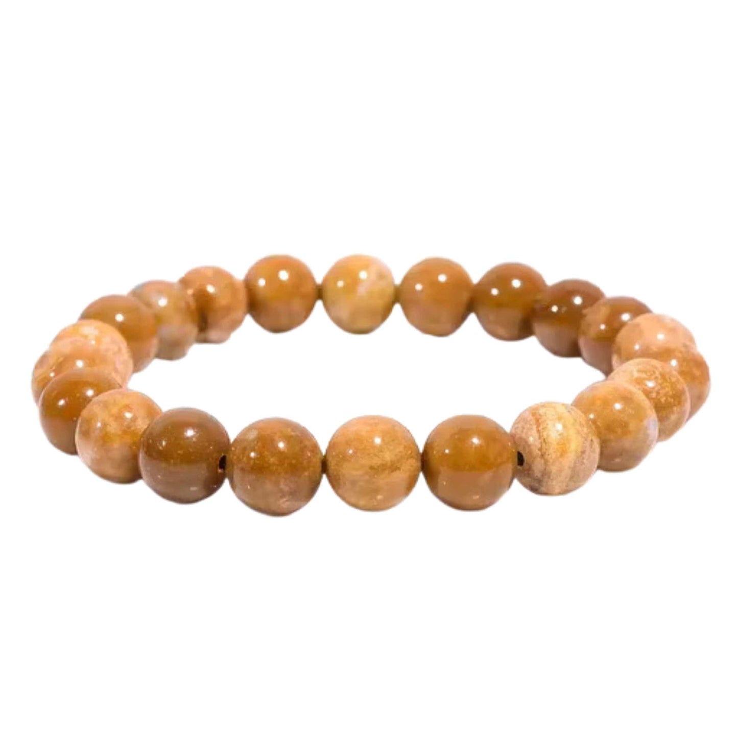 THE MEN THING Bead Bracelet CANYON - 12mm Beads Bracelet with Natural Stone - 7 inch (Adjustable) Stretch Bracelet