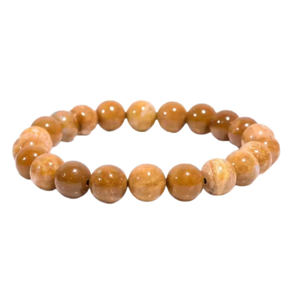 CANYON - 12mm Beads Bracelet with Natural Stone - Adjustable Bracelet