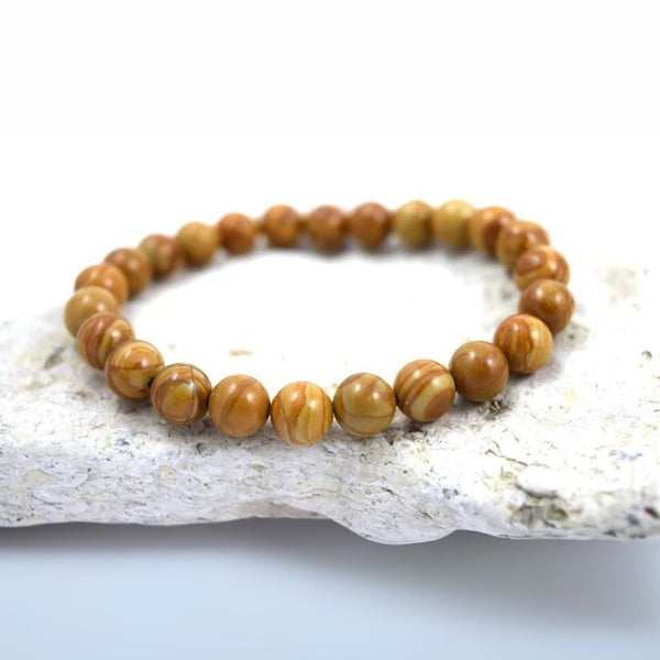 CANYON - 12mm Beads Bracelet with Natural Stone - Adjustable Bracelet