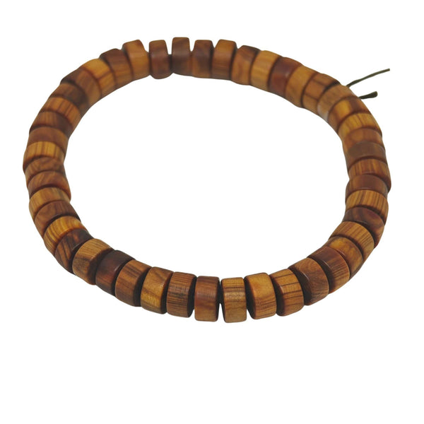 CEDAR CORE  - 10mm Wooden Beads Bracelet with Natural Stone - Adjustable Bracelet