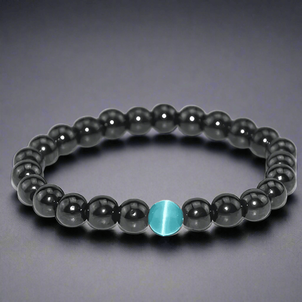 కోబాల్ట్ బ్లూ - సహజ రాయితో పూసల బ్రాస్‌లెట్ - పురుషులు & అబ్బాయిల కోసం 