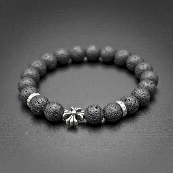 DRAKNOR LAVA - 12mm Beads Bracelet with Natural Stone - Adjustable Bracelet