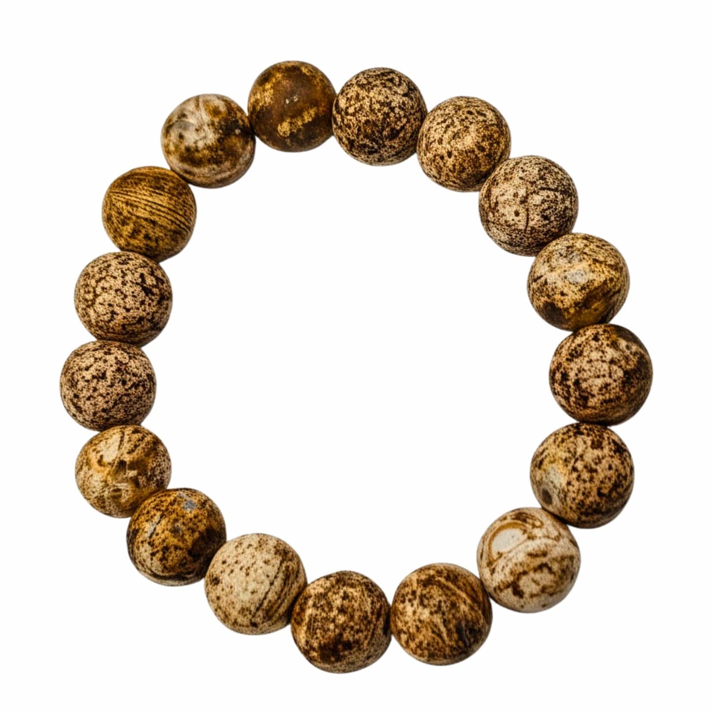 THE MEN THING Bead Bracelet MYSTIC DUNE - 12mm Beads Bracelet with Natural Stone - Adjustable Bracelet