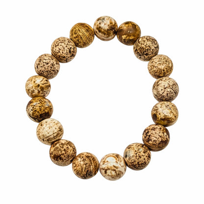 THE MEN THING Bead Bracelet MYSTIC DUNE - 12mm Beads Bracelet with Natural Stone - Adjustable Bracelet