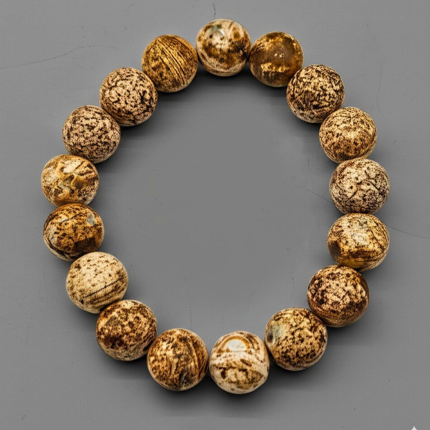 THE MEN THING Bead Bracelet MYSTIC DUNE - 12mm Beads Bracelet with Natural Stone - Adjustable Bracelet