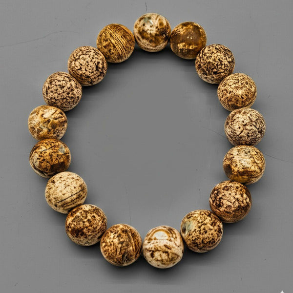 MYSTIC DUNE - 12mm Beads Bracelet with Natural Stone - Adjustable Bracelet