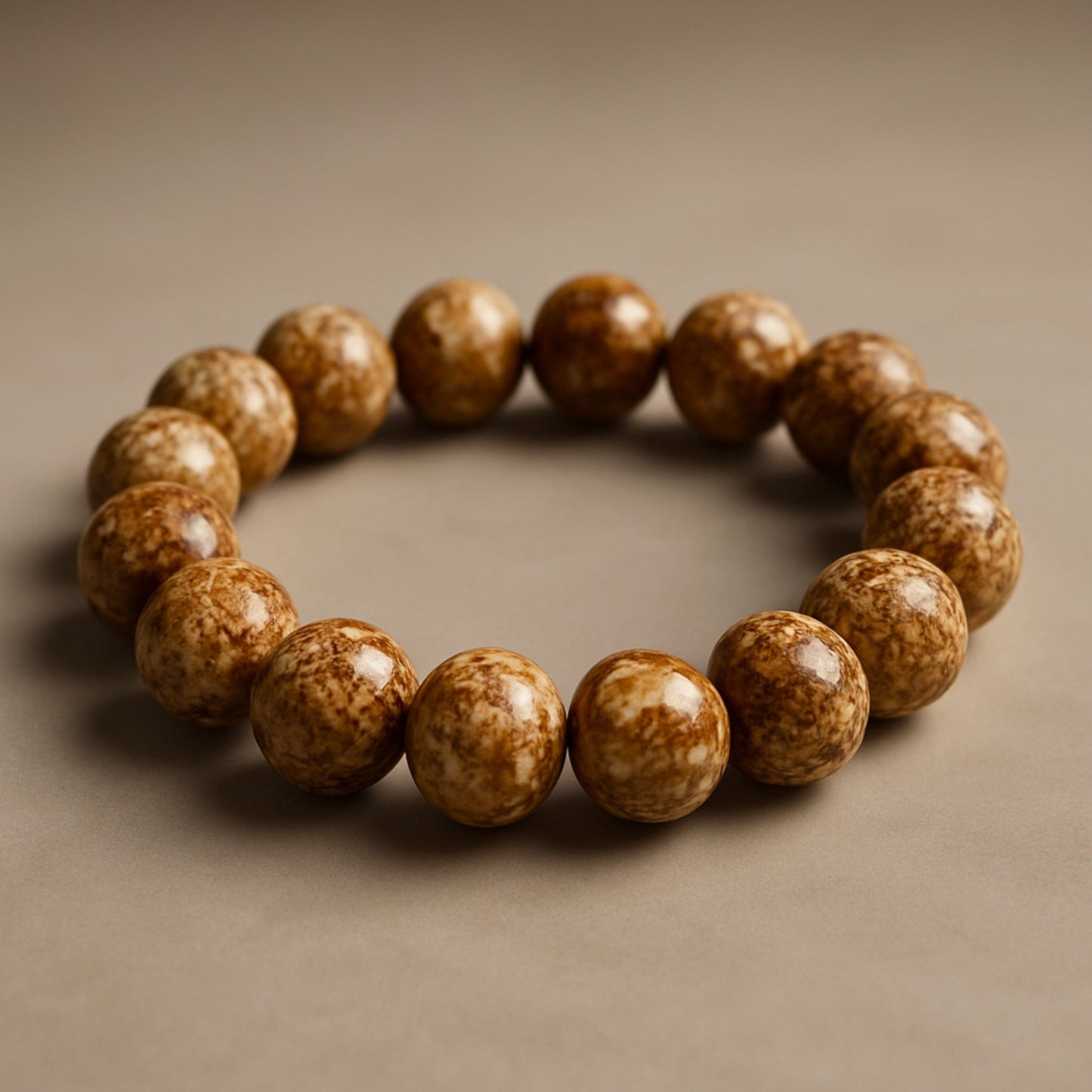 THE MEN THING Bead Bracelet MYSTIC DUNE - 12mm Beads Bracelet with Natural Stone - Adjustable Bracelet