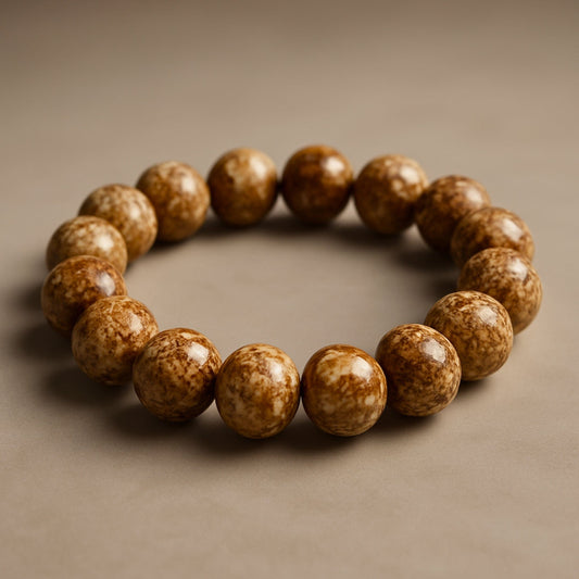 THE MEN THING Bead Bracelet MYSTIC DUNE - 12mm Beads Bracelet with Natural Stone - Adjustable Bracelet