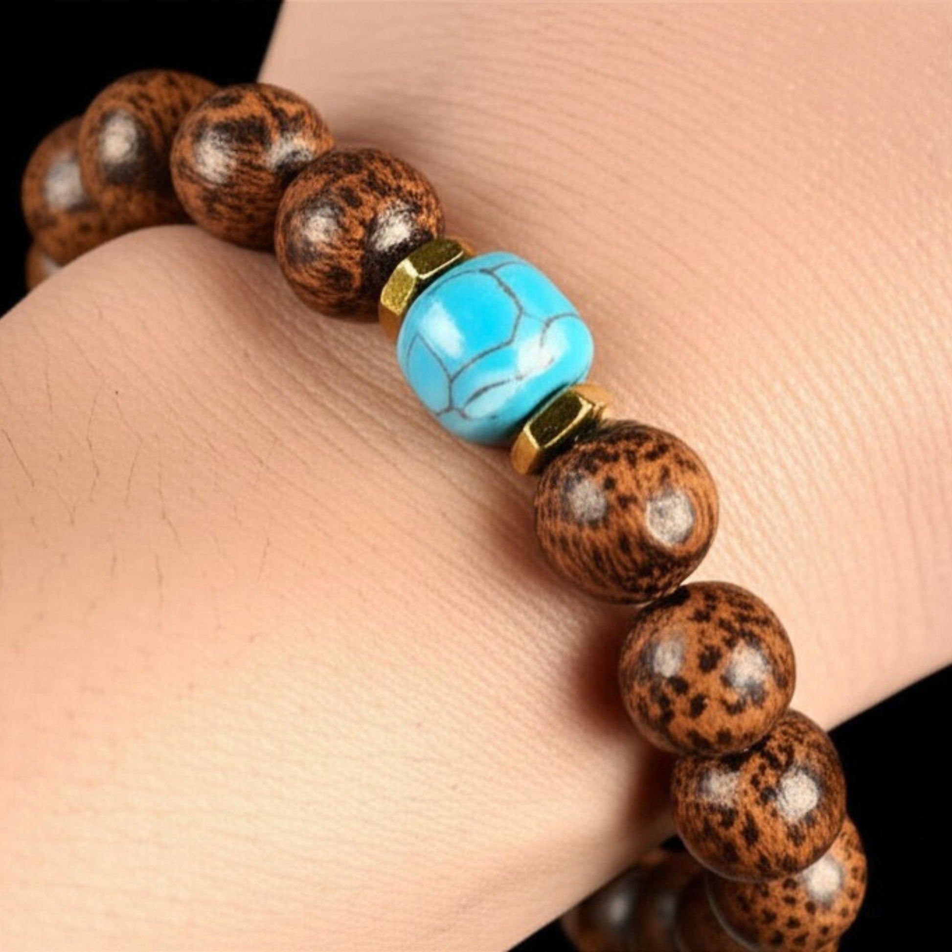THE MEN THING Bead Bracelet MYSTIC EARTH - 12mm Beads Bracelet with Natural Stone - Adjustable Bracelet